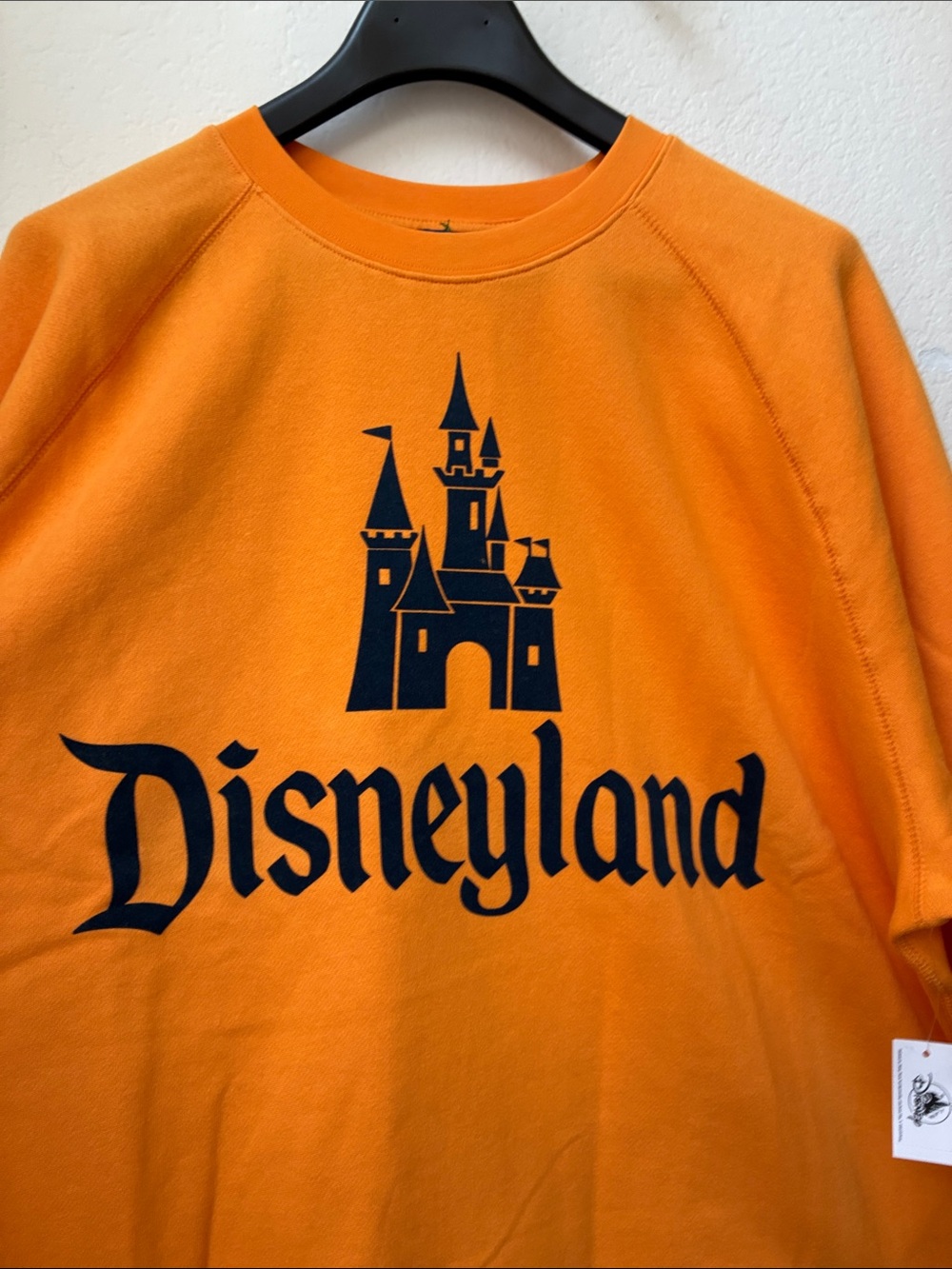 NWT Disneyland Disney Orange Sweatshirt with Black Castle VAULT Collection 70th